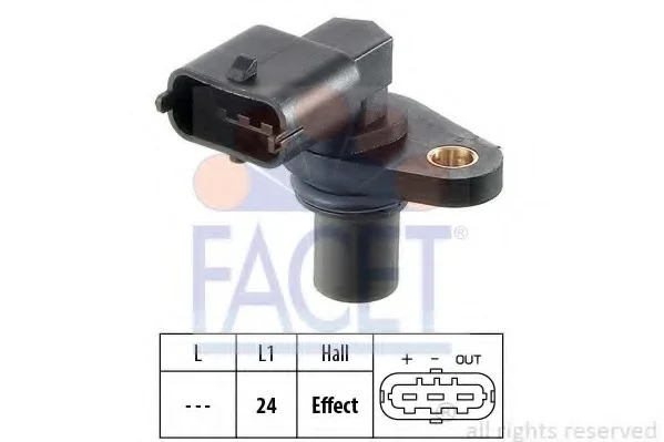Датчик распредвала Opel Astra, Vectra, Zafira (03-) 1.6i, 1.8i, 2.2i (9.0480) Facet FACET 90480 (фото 1)