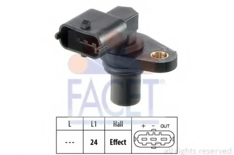 Датчик распредвала Opel Astra, Vectra, Zafira (03-) 1.6i, 1.8i, 2.2i (9.0480) Facet FACET 90480