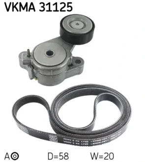 Поликлиновой ременный комплект SKF VKMA31125