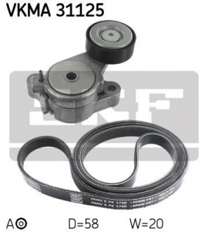 Поликлиновой ременный комплект SKF VKMA31125