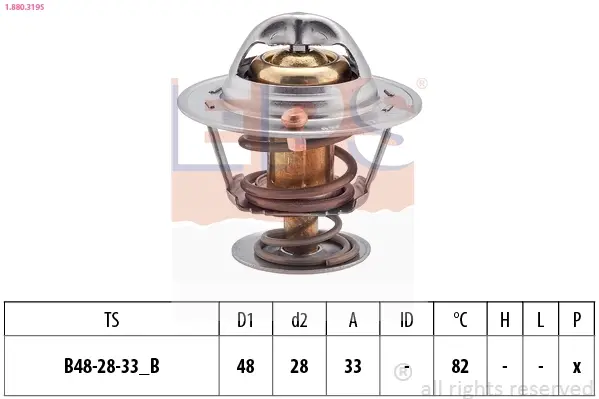 Termostat TOYOTA /bez uszcz/ EPS 1880319S (фото 1)