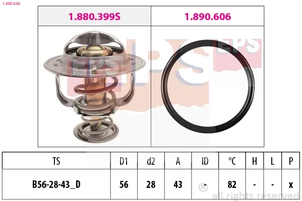 Термостат Lexus GS/LS 4.0 RX 3.0 97- Mitsubishi Galant/Grandis/OutlanderToyota Avensis/Corolla/Camry 00- EPS 1880848 (фото 1)