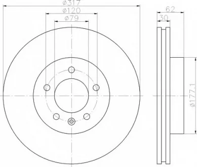 Тормозной диск HELLA 8DD355118641