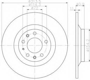 Тормозной диск HELLA 8DD355114501