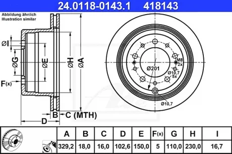 Гальмівний диск ATE 24011801431