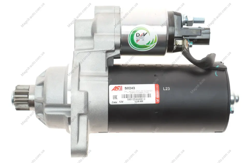 Стартер Golf/Fabia/Octavia 1.4/1.8TSI/1.9/2.0TDI 03-20/ Passat 1.4/1.8TSI/2.0TDI 05-24 (1.7кВт/10z) AS S0243 (фото 1)