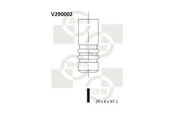 Клапан головки блока цилиндров двигателя BGA V290002 (фото 1)