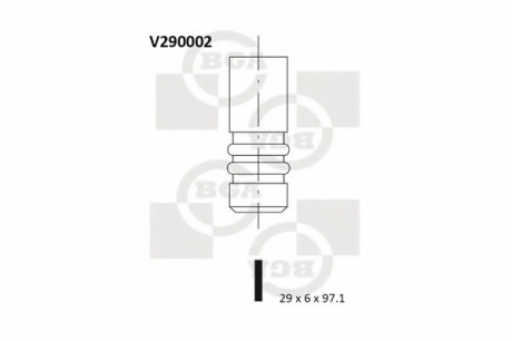 Клапан головки блоку циліндрів двигуна BGA V290002 (фото 1)