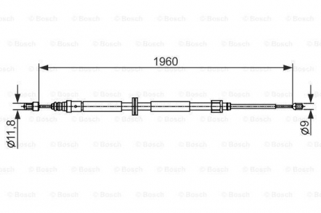 Трос, стояночная тормозная система BOSCH 1987482432 (фото 1)