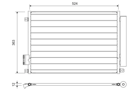 Радиатор кондиционера FIAT 500/PANDA 0.9-1.3 09- Valeo 814155