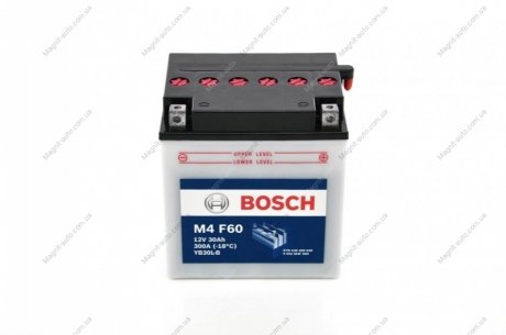 Мотоциклетна акумуляторна батарея 12V 30 А*ч 300А BOSCH 0092M4F600 (фото 1)