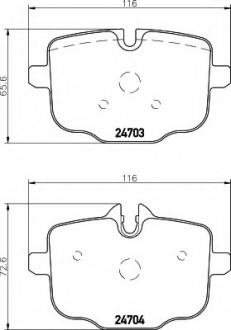 Комплект тормозных колодок, дисковый тормоз HELLA 8DB355014361