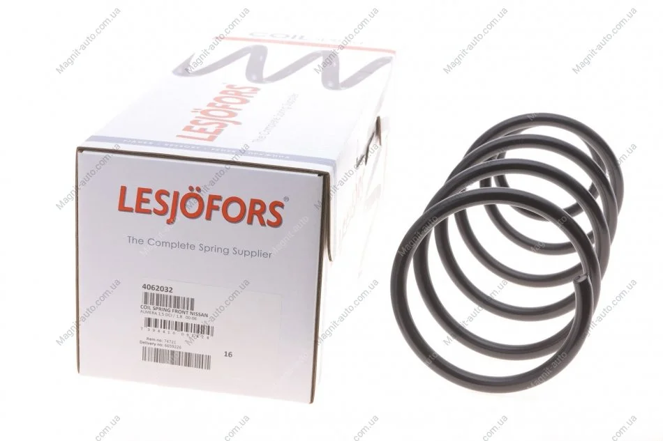 Пружина перед. NISSAN, ALMERA 1,5 DCI / 1,8 00-06 LESJOFORS 4062032 (фото 1)