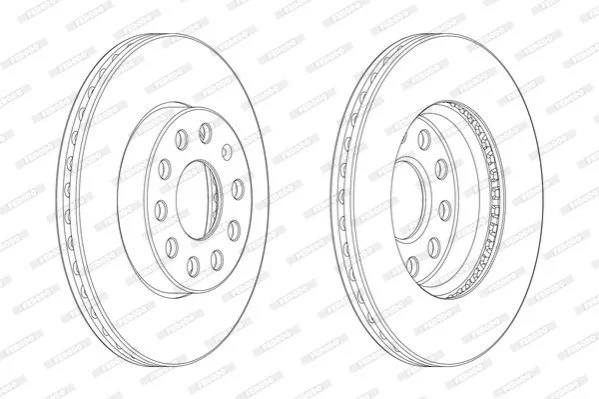 Диск гальмівний передн лів/прав AUDI A3 SEAT LEON, LEON SC, LEON ST SKODA OCTAVIA II, OCTAVIA III VW GOLF ALLTRACK VII, GOLF SPORTSVAN VII, GOLF VII 1.0-2.0D 02.04-03.21 FERODO DDF2400C1 (фото 1)