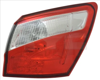 Фонарь задний лев (наружный, LED, цвет поворота белый, цвет стекла красный) NISSAN QASHQAI I J10 внедорожник 04.10-04.14 TYC 1112352062