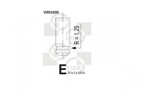 Клапан головки блоку циліндрів BGA V991600 (фото 1)