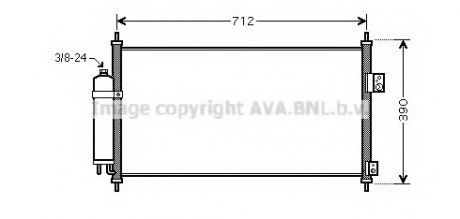 Конденсор кондиционера X-TRAIL 20i/25i MT/AT 01- AVA COOLING DN5263D (фото 1)
