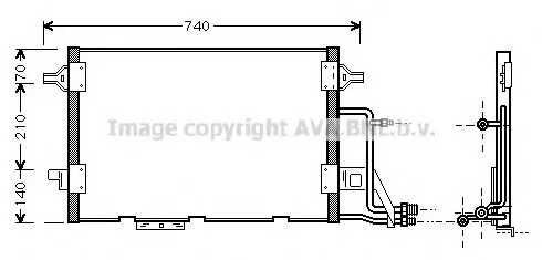 Радіатор кондиціонера Audi A6 C5 (97-) 2.5TDi/VW Golf IV (97-) 1.6 16V AVA AVA COOLING AI5137 (фото 1)