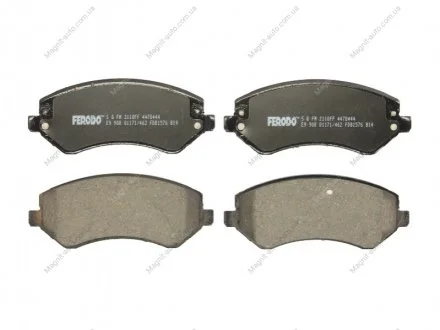 Комплект тормозных колодок переднего., CHRYSLER VOYAGER III, VOYAGER IV DODGE CARAVAN JEEP CHEROKEE 2.0-3.8 01.95-12.08 FERODO FDB1576
