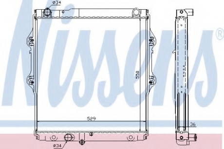 Радиатор, охлаждение двигателя NISSENS 64698