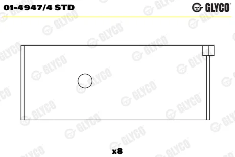 Вкладиші шатунні, комплект (STD) FIAT SEDICI SUBARU JUSTY III SUZUKI GRAND VITARA II, IGNIS I, IGNIS II, LIANA, SWIFT III, SWIFT IV, SX4, SX4 S-CROSS, VITARA 1.5/1.6 07.01- Glyco 0149474STD