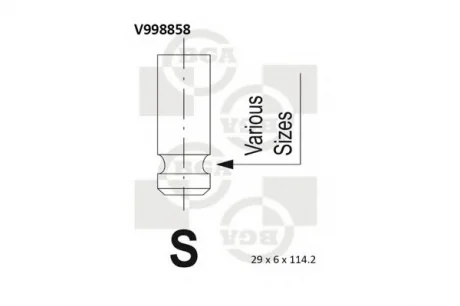 Клапан головки блока цилиндров двигателя BGA V998858