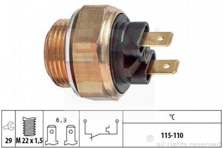 Датчик включення вентилятора (115-110°C) MB Vito 96-03 /Land Rover /Saab 900 88- EPS 1850135
