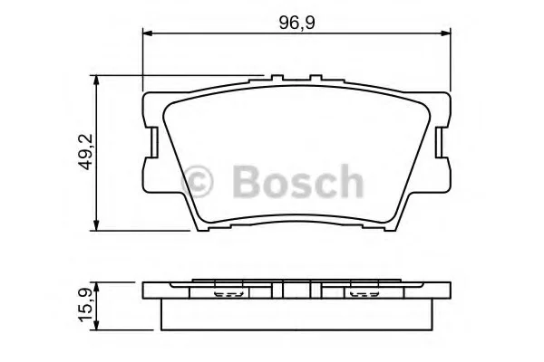 Комплект тормозных колодок, дисковый тормоз BOSCH 0986494346 (фото 1)