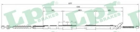 Трос ручного тормоза LPR C0875B