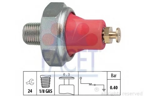 Датчик давления масла Toyota Hilux/Land Cruiser/Haice/Corolla/Carina/ Mazda 626/323 0.8-4.2 81- (7.0016) Facet FACET 70016