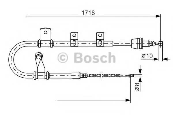 Трос стояночного тормоза, правый BOSCH 1987482075 (фото 1)