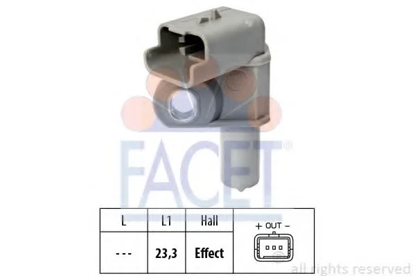 Датчик распредвала Citroen BERLINGO, C5,JUMPY/Fiat SCUDO 1.4D-2.2D 99- FACET 9.0632 (фото 1)