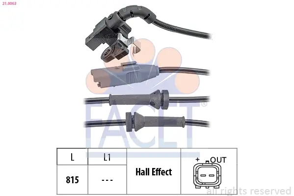 Датчик ABS FACET 21.0063 (фото 1)