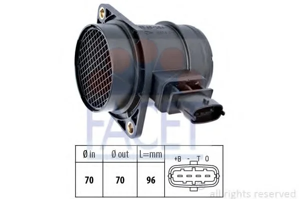 Витратомір повітря (4 конт.)FIAT DOBLO 1.3D/1.9D 05- FACET 10.1299 (фото 1)