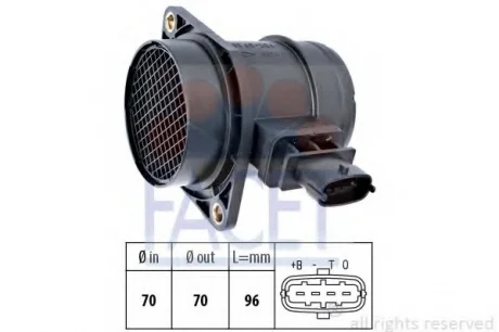 Витратомір повітря (4 конт.)FIAT DOBLO 1.3D/1.9D 05- FACET 10.1299