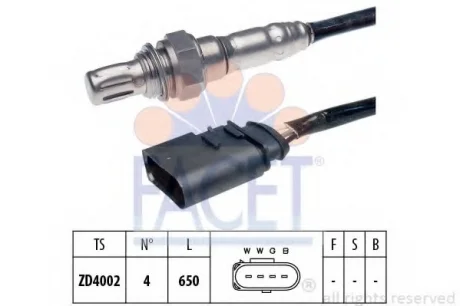 Датчик кисню (лямбда-зонд) Skoda Fabia 1.2 (06-14) Facet FACET 10.7585