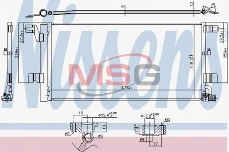 Радиатор кондиционера AUDI A4/A5/A6 1.4-3.0 15- NISSENS 940752