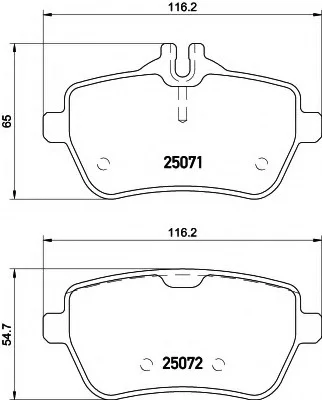 Гальмівні колодки зад. MB (C217), S (W222, V222, X222), SL (R231) 2.1DH-4.7 01.12- HELLA 8DB355020471 (фото 1)