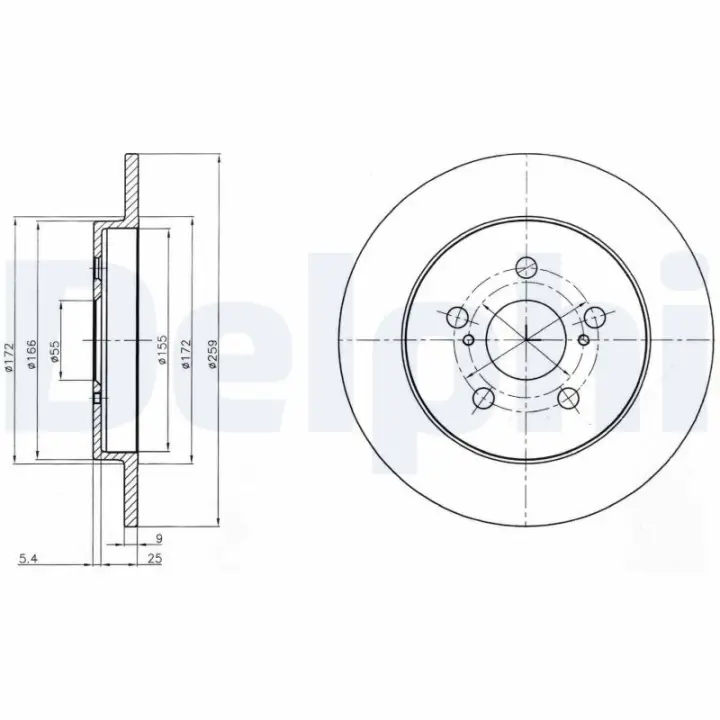TARCZA HAM./TYг/ TOYOTA PRIUS 09- DELPHI Delphi BG4201C (фото 1)