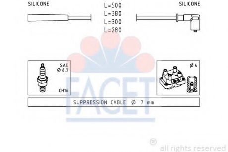 Комплект проводов зажигания FACET 47252 (фото 1)