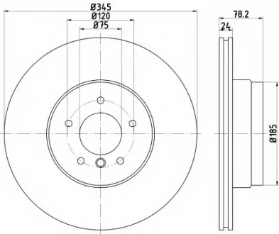 Тормозной диск HELLA 8DD355117761