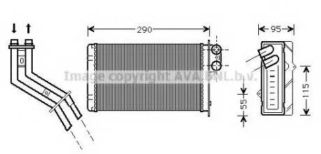 Радиатор отопителя RENAULT SCENIC I (96-) (пр-во AVA) AVA COOLING RT6227