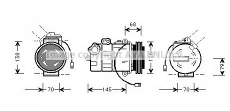 Компресор кондиціонера Audi A4 B5 (95-), A6 C5 (97-)/Skoda Superb (02-)/VW Passat B5 (97-) AVA AVA COOLING AIAK011