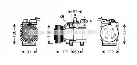 Компрессор кондиционера HYUNDAI SANTA FE 00- (AVA) AVA COOLING HYAK123