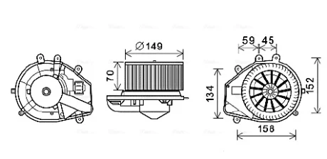 Вентилятор обігрівача салону Skoda Superb (01-)/VW Passat B5 (96-)/Audi A4 (96-) AC+ AVA AVA COOLING VN8352