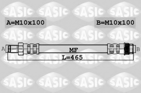 Шланг тормозной передний SASIC 6600046 (фото 1)