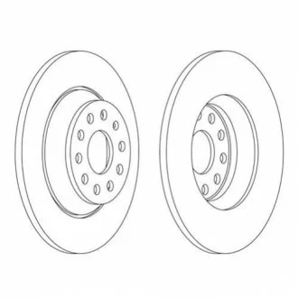 Комплект гальмівних дисків (2 шт) задн лів/прав AUDI A3, Q3, TT CUPRA TERRAMAR SEAT ALHAMBRA, TARRACO SKODA KODIAQ I, KODIAQ II, SUPERB III, SUPERB IV VW ARTEON 1.0-2.5 05.10- FERODO DDF2506C