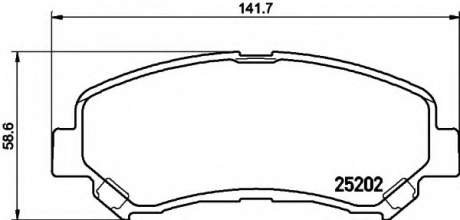 Комплект тормозных колодок, дисковый тормоз HELLA 8DB 355 015-911 (фото 1)