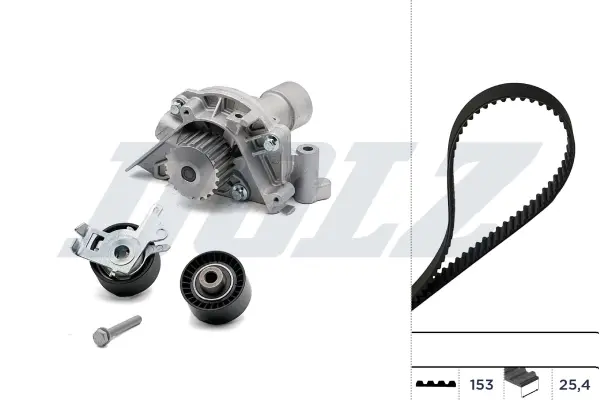 ZESTAW ROZRZҐDU Z PASKIEM + POMPA WODY CITROEN DOLZ KD056 (фото 1)