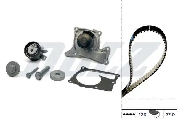 ZESTAW ROZRZҐDU Z PASKIEM + POMPA WODY DACIA DOLZ KD103 (фото 1)